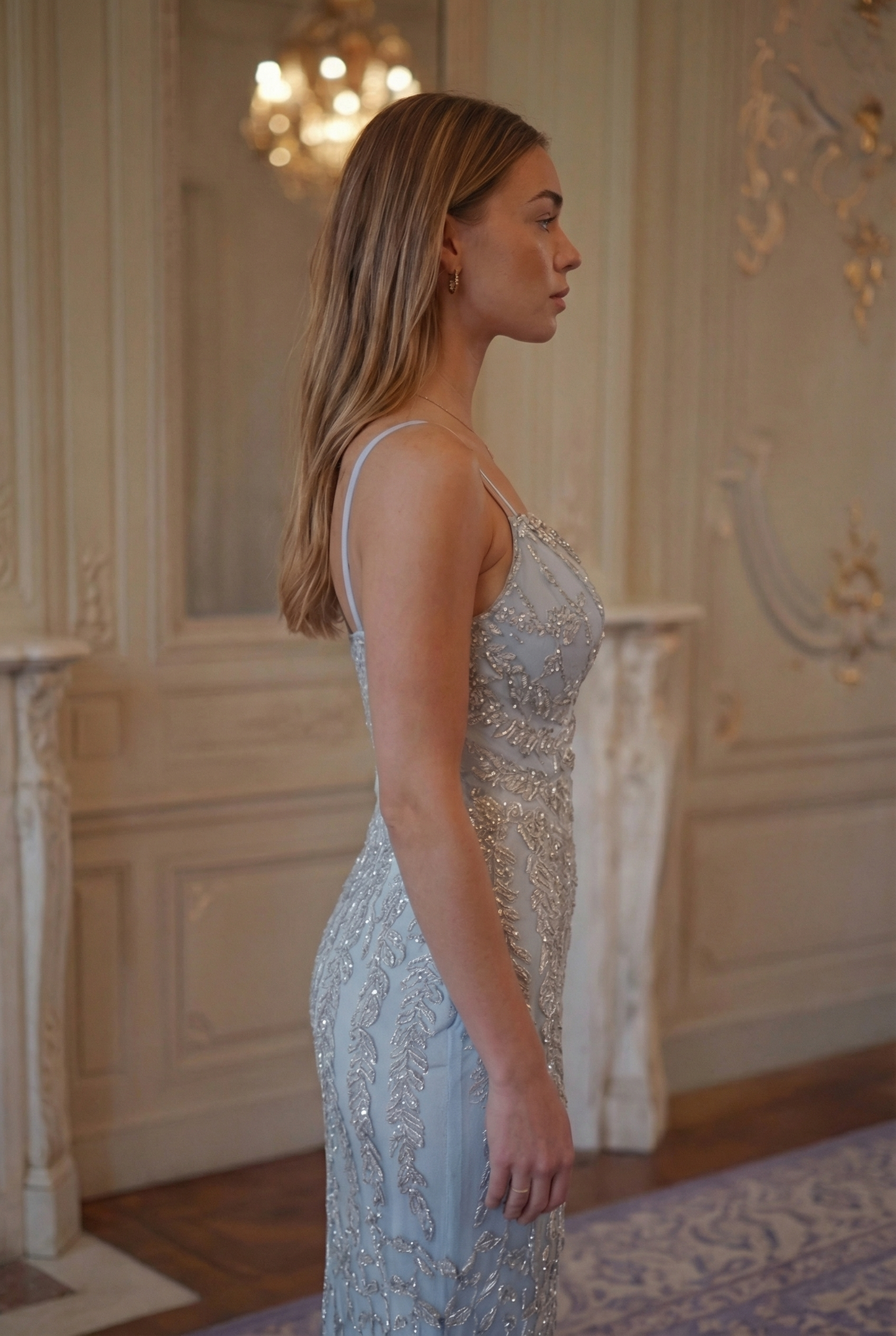 Celeste Beaded Gown - Powder Blue Lus Deluné