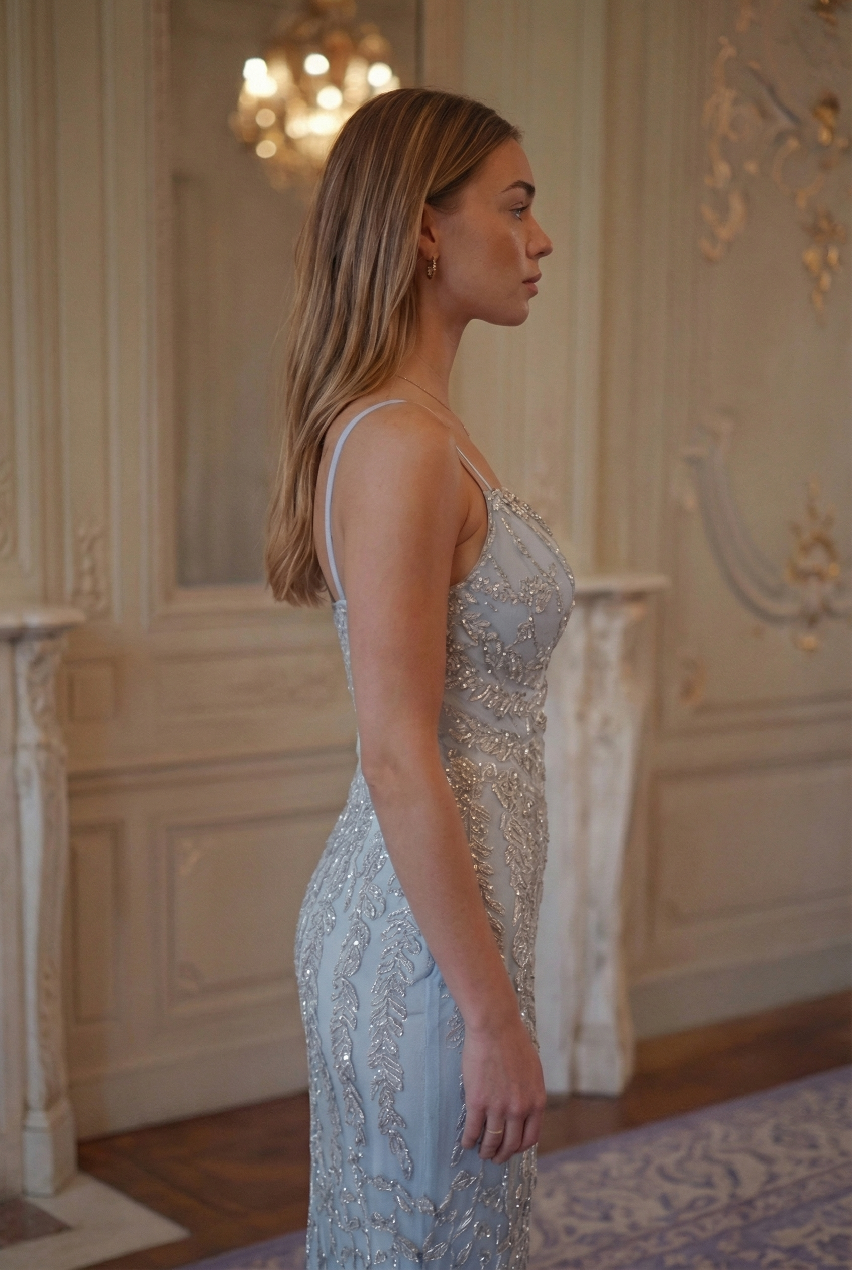 Celeste Beaded Gown - Powder Blue Lus Deluné