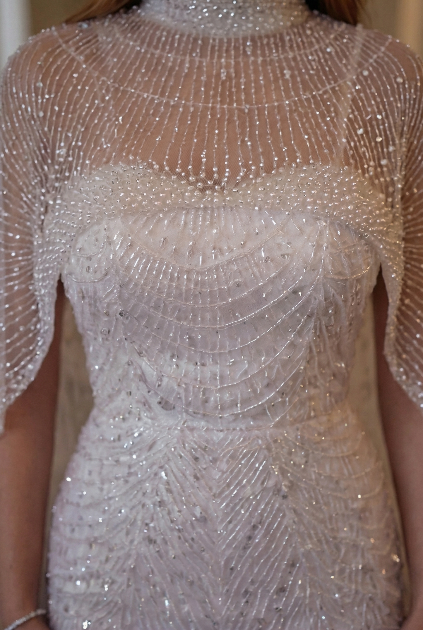 Ivory Cape Gown - Pearl White Lus Deluné