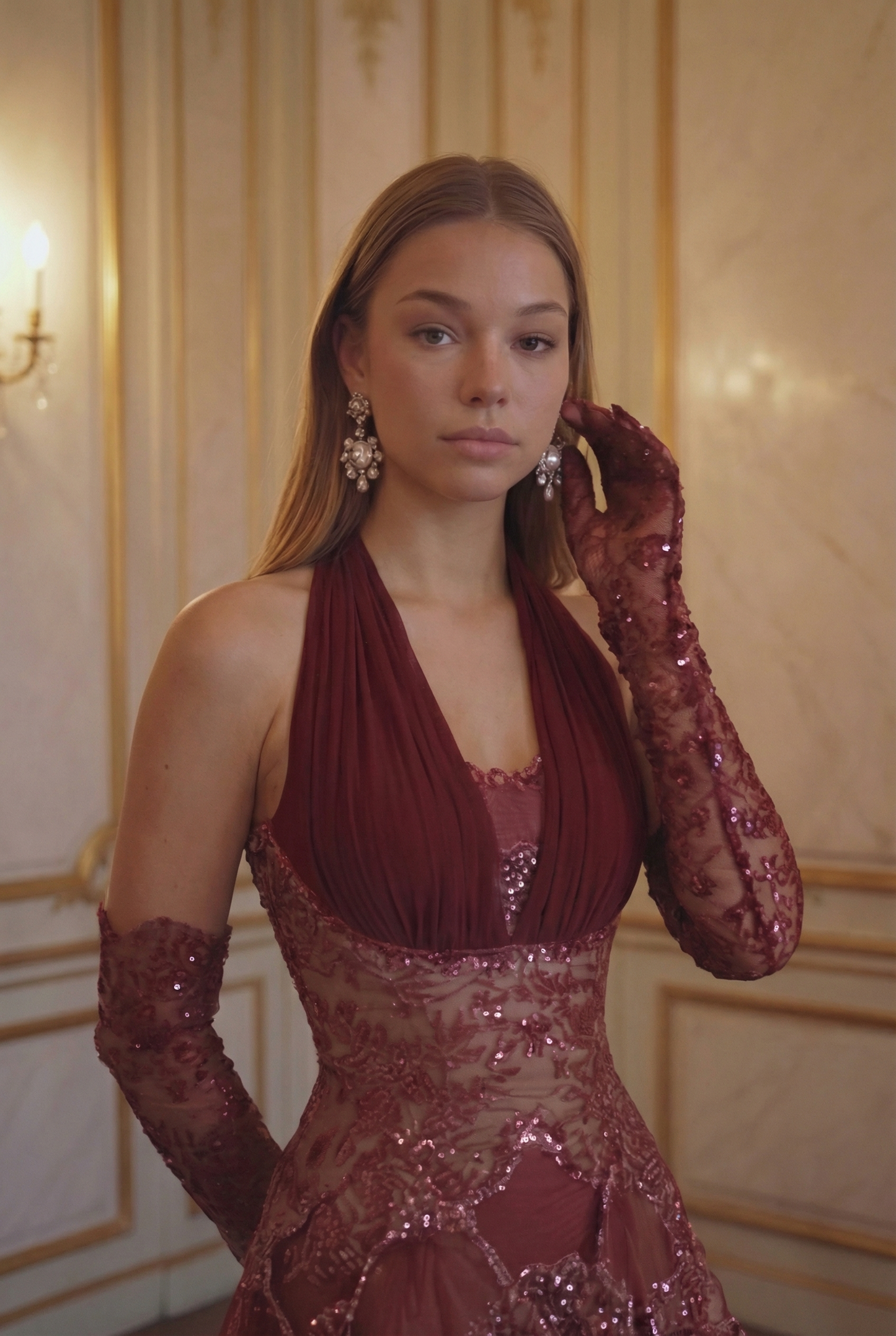 Poppy Petal Tier Gown - Crimson Rose Lus Deluné