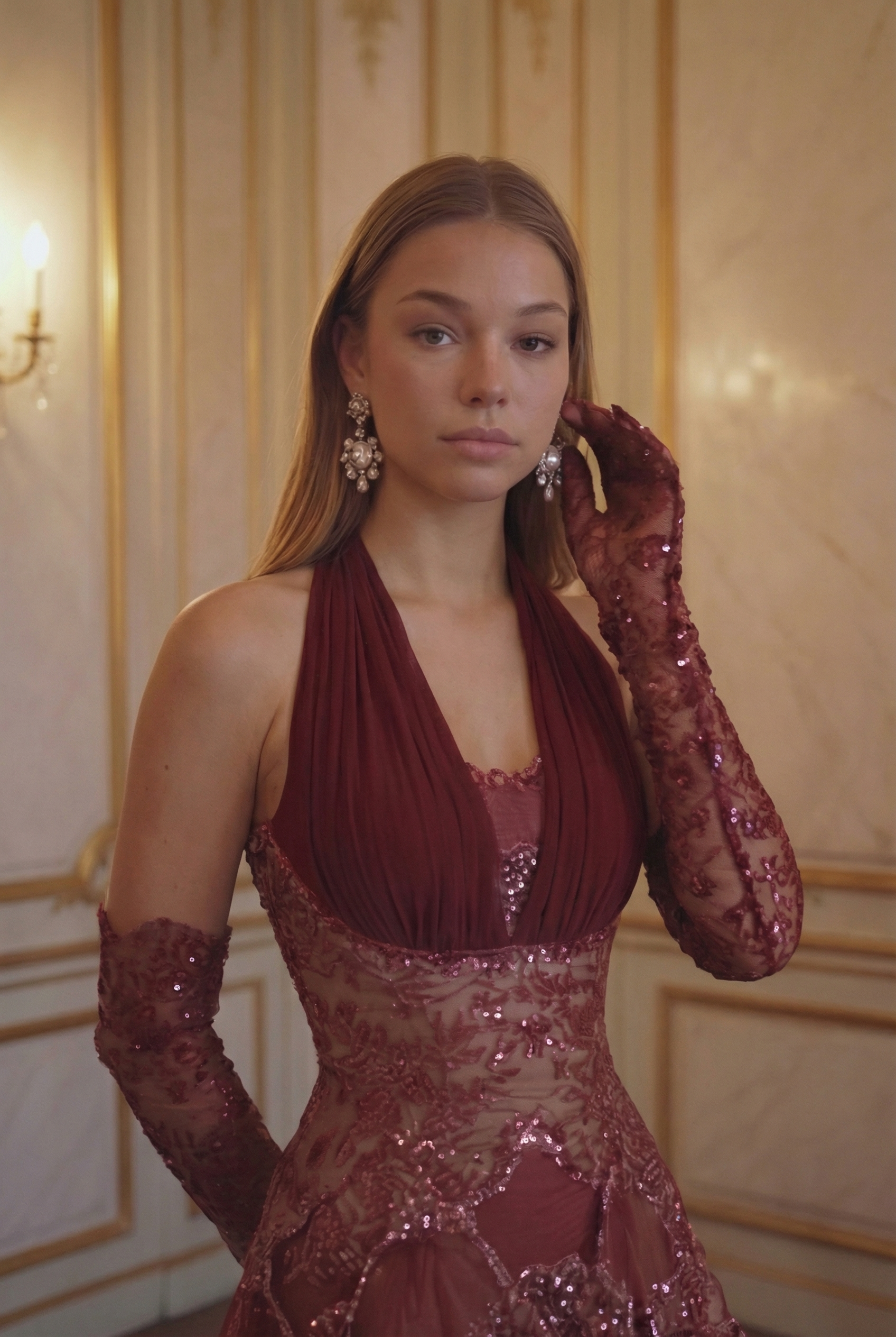 Poppy Petal Tier Gown - Crimson Rose Lus Deluné