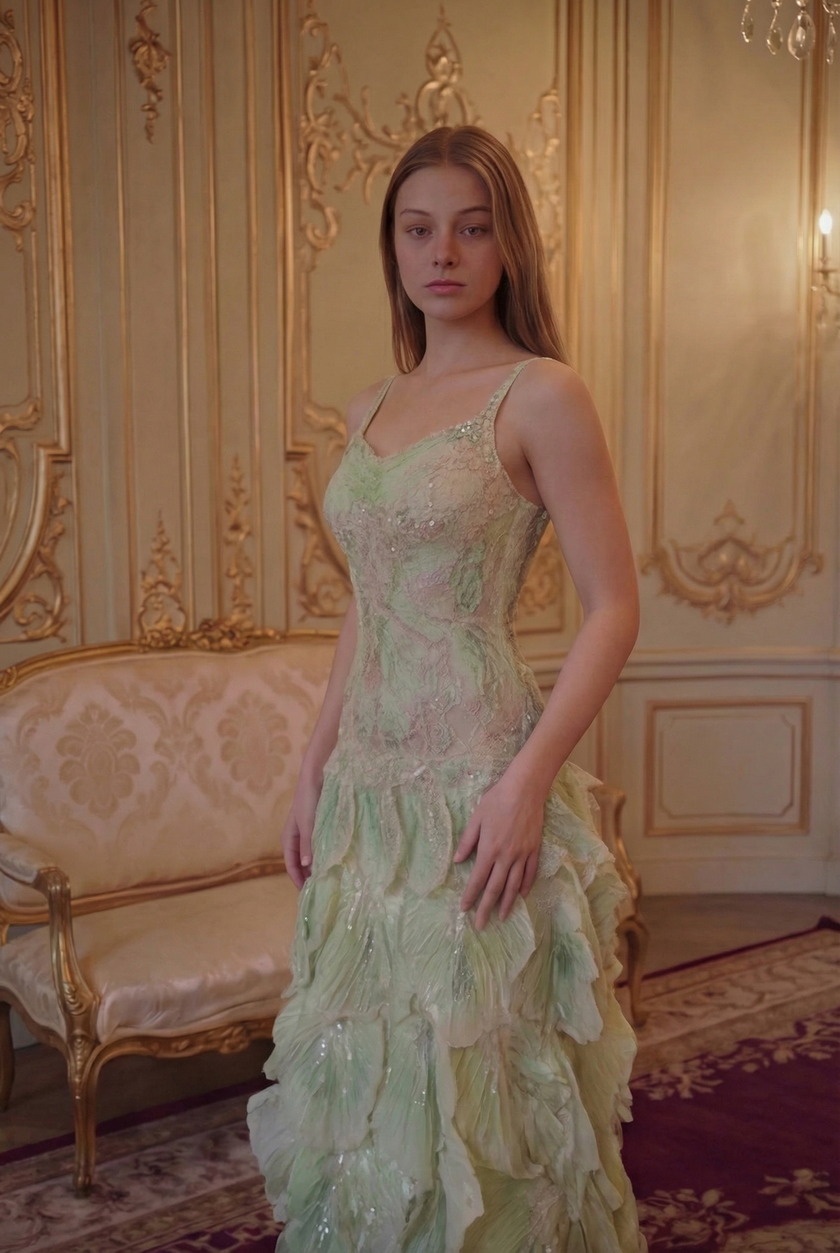Ivy Petal Mermaid Gown - Sage Green Lus Deluné