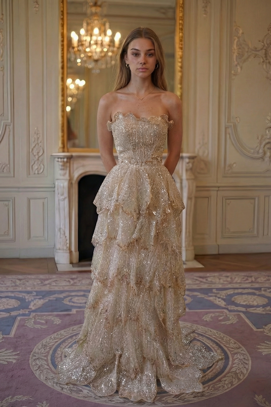 Aurelia Halter Gown - Champagne Bronze Lus Deluné
