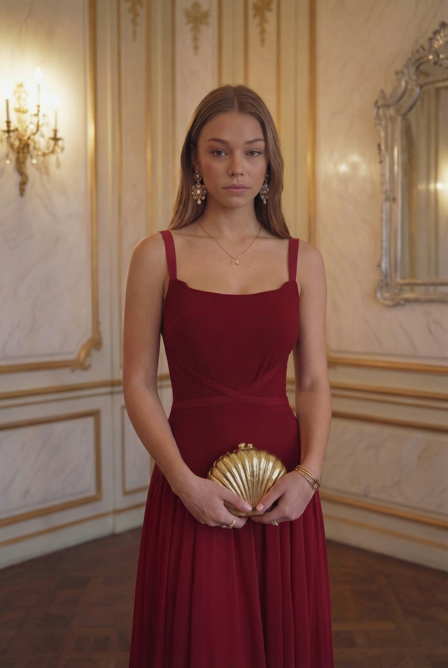 Scarlett Spaghetti Gown - Crimson Red Lus Deluné