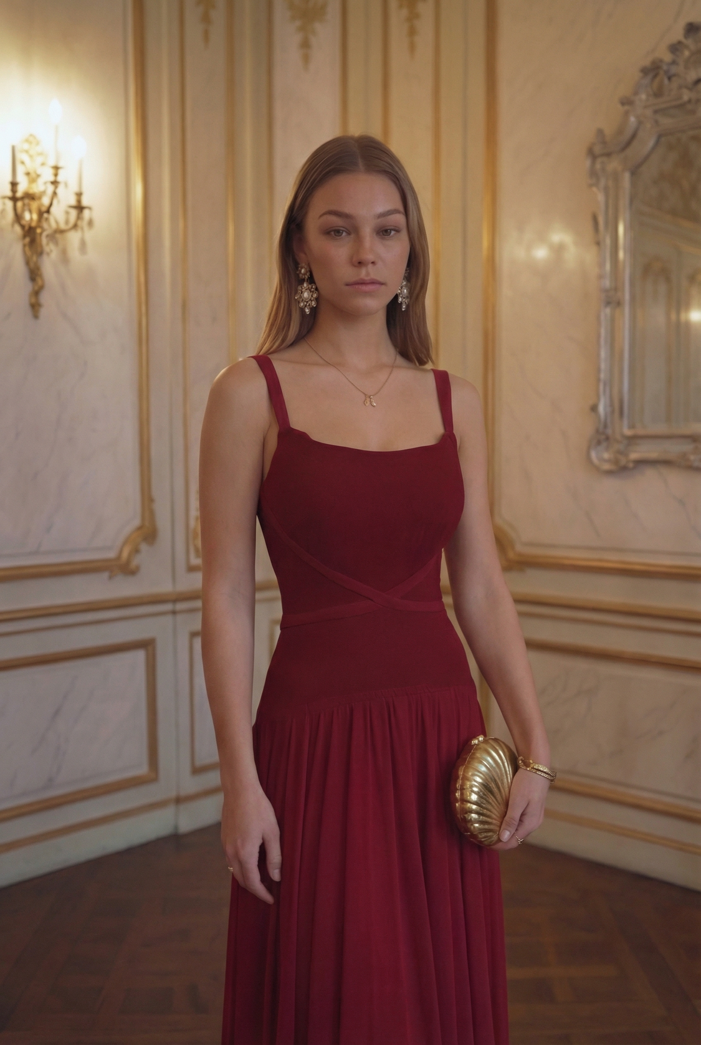 Scarlett Spaghetti Gown - Crimson Red Lus Deluné