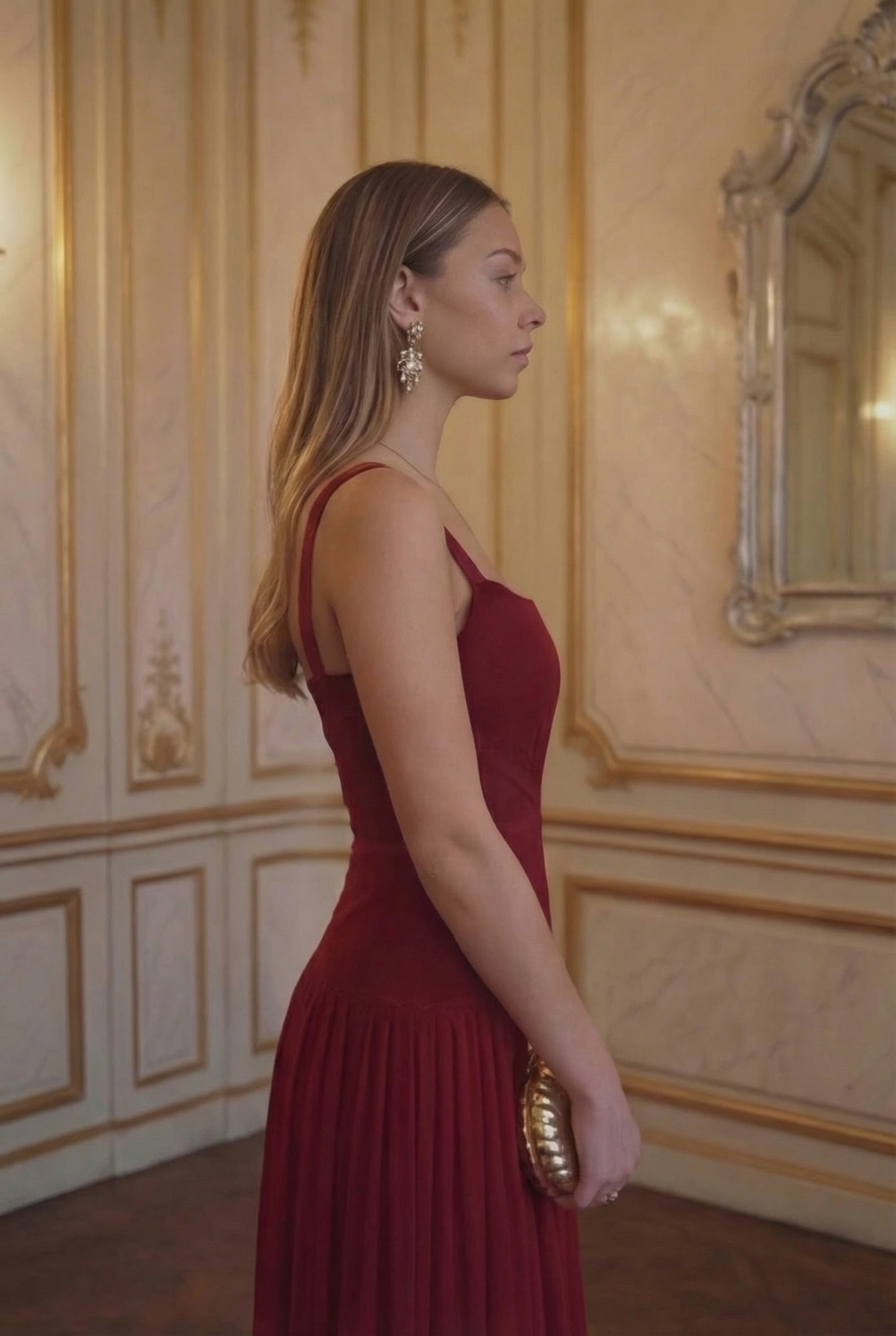 Scarlett Spaghetti Gown - Crimson Red Lus Deluné