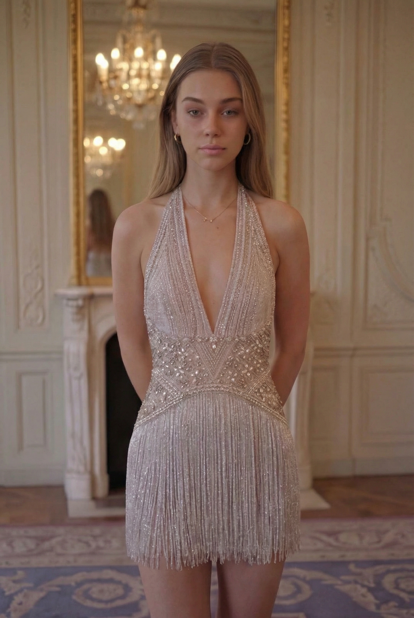 Opal Halter Dress – Champagne Silver Lus Deluné