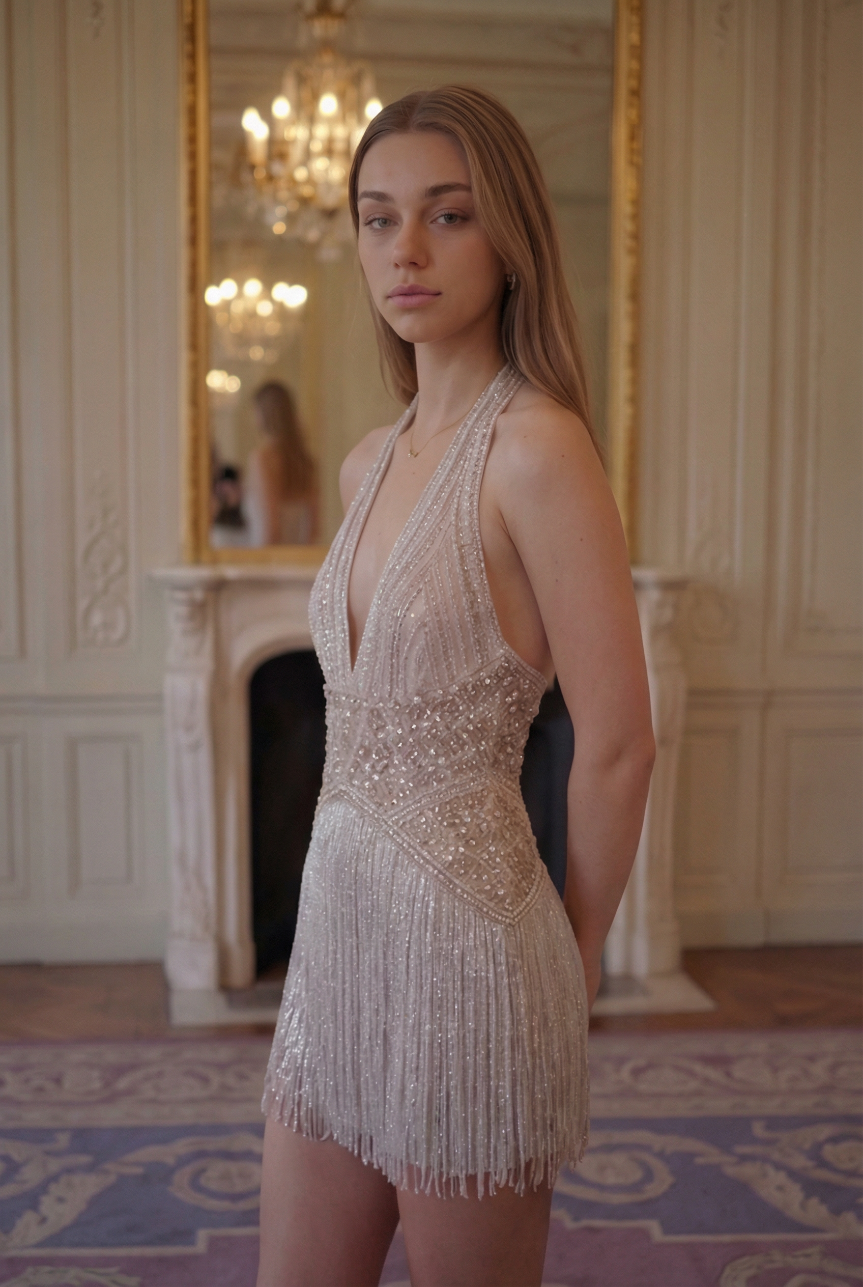Opal Halter Dress – Champagne Silver Lus Deluné