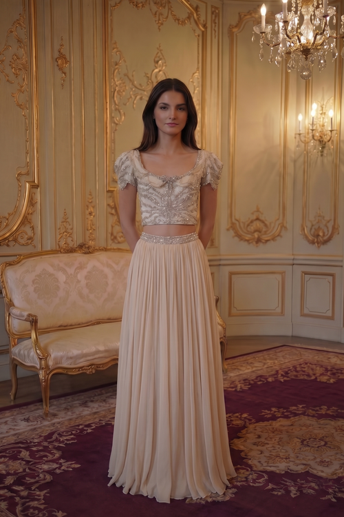 Aurore Bow Corset Set - Champagne Blush Lus Deluné