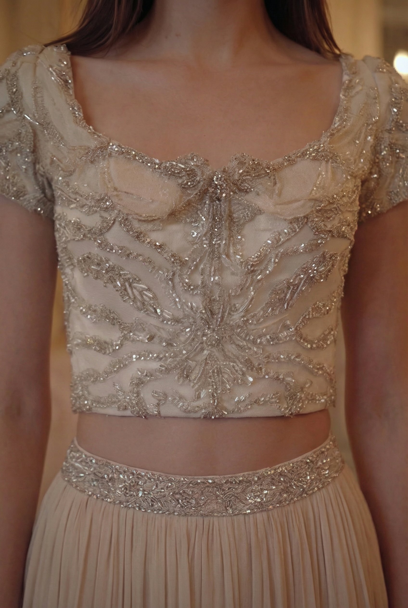 Aurore Bow Corset Set - Champagne Blush Lus Deluné
