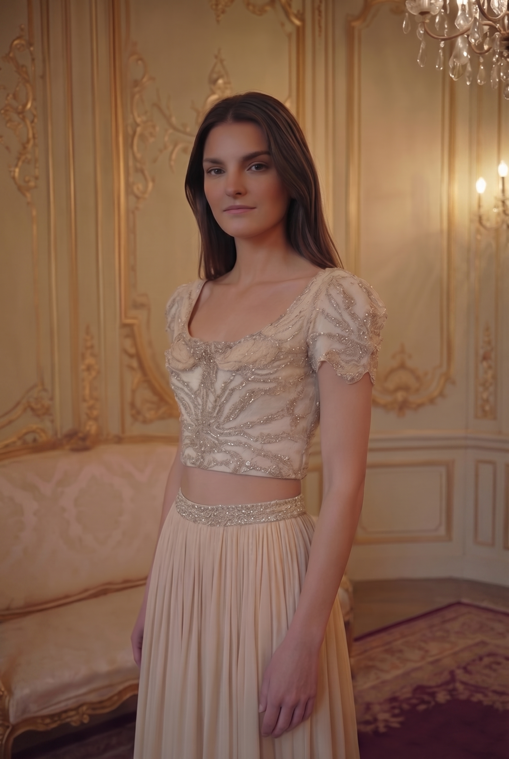 Aurore Bow Corset Set - Champagne Blush Lus Deluné