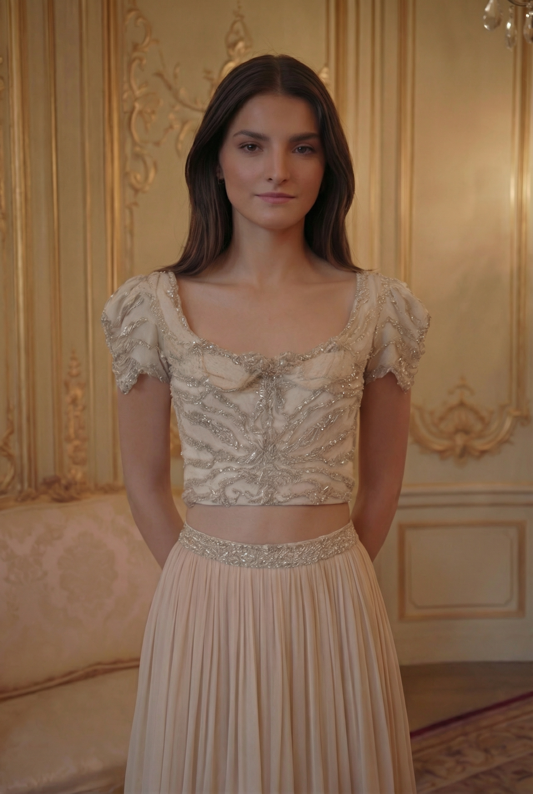 Aurore Bow Corset Set - Champagne Blush Lus Deluné