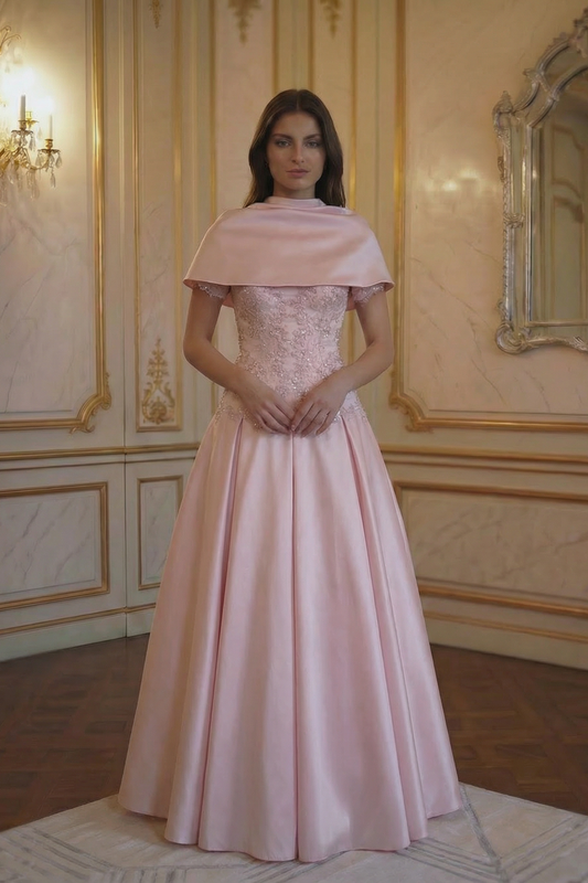 Aurora Wrap Ballgown - Petal Pink Lus Deluné