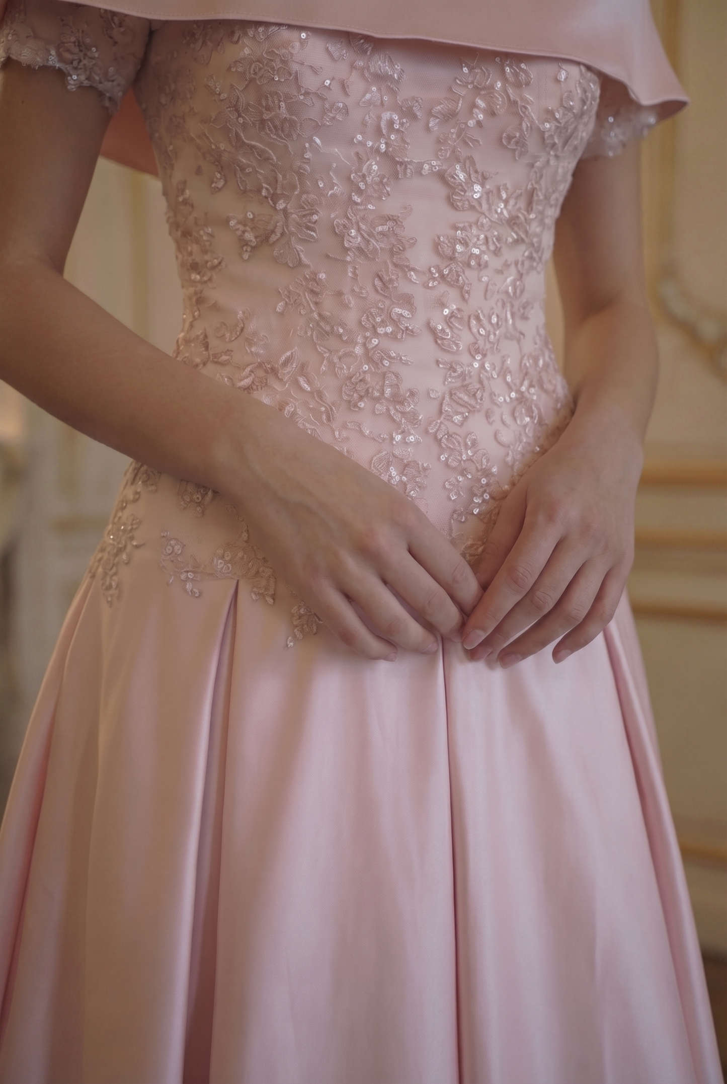 Aurora Wrap Ballgown - Petal Pink Lus Deluné