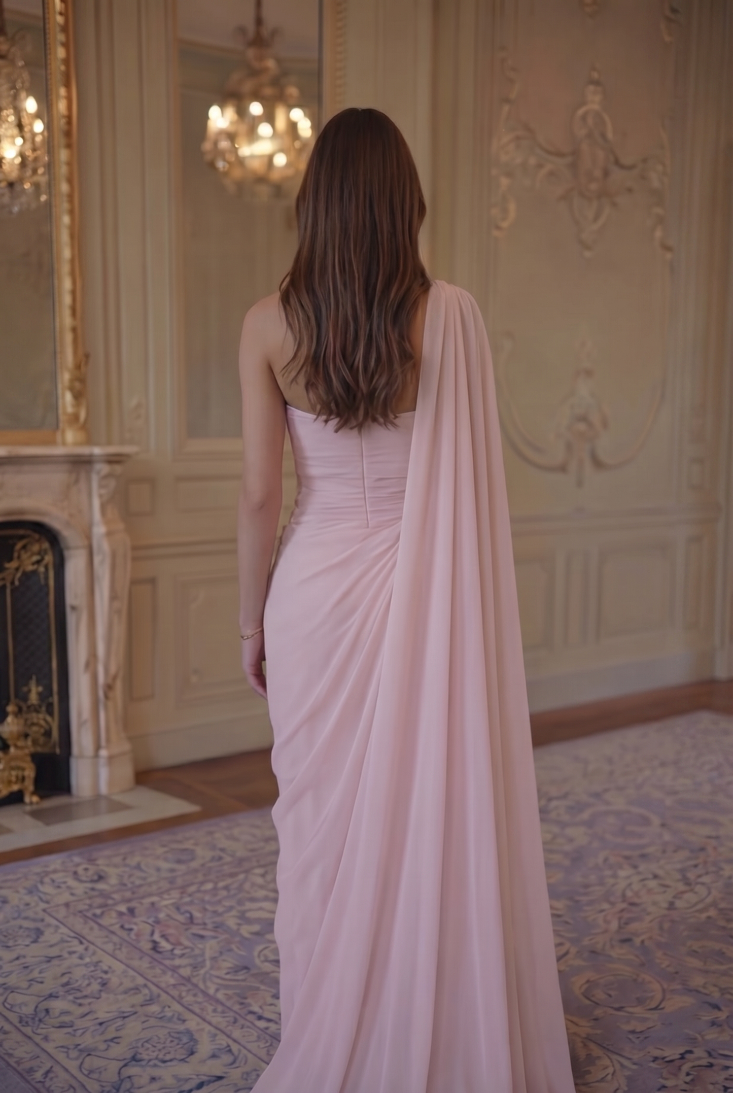 Seraphine One-Shoulder Gown - Ivory Blush Lus Deluné