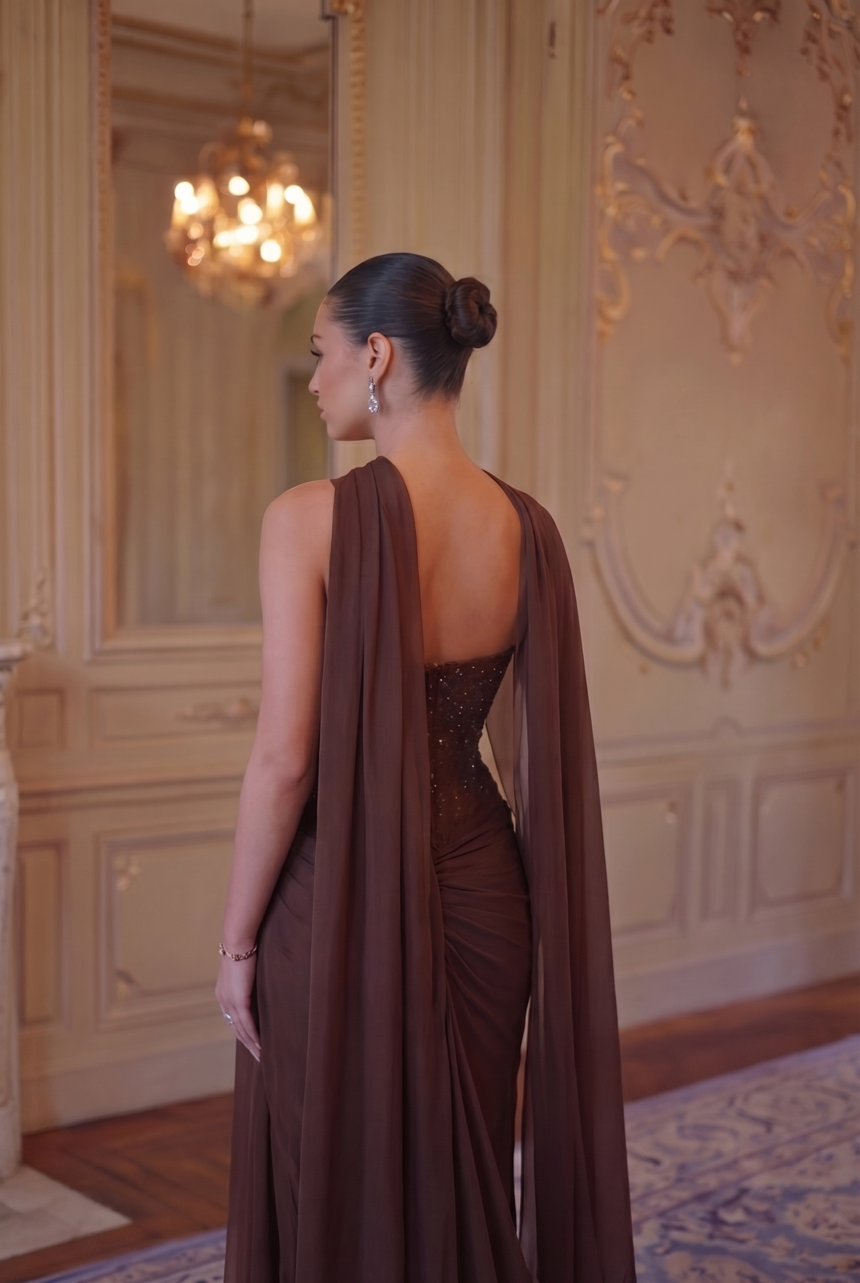 Midnight Sequin Column Gown - Deep Navy Lus Deluné