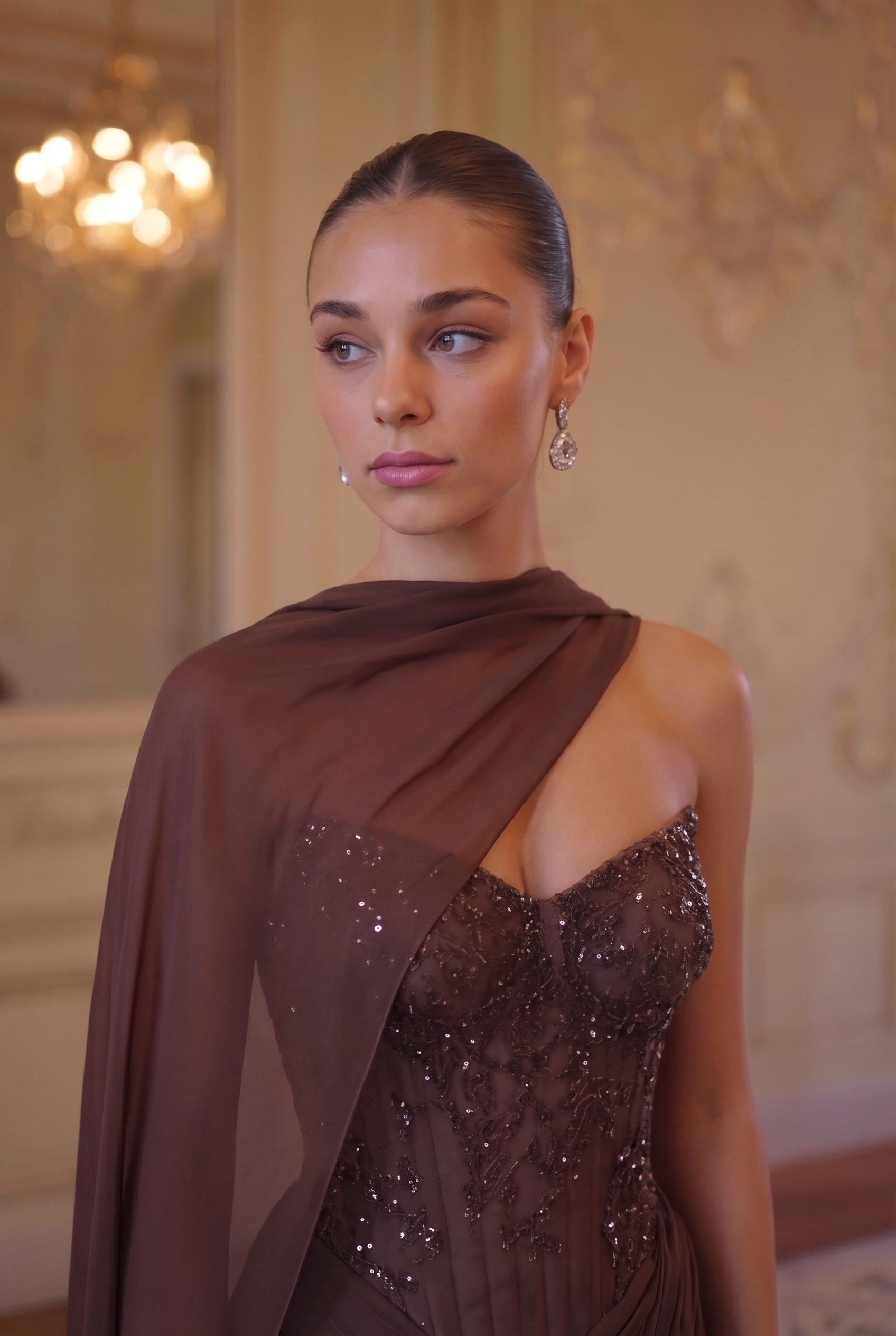Midnight Sequin Column Gown - Deep Navy Lus Deluné
