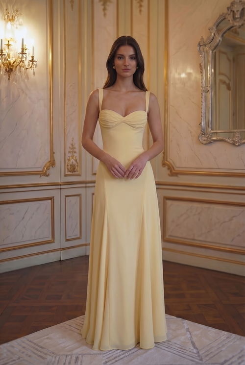 Soleil Sweetheart A-Line Gown - Butter Yellow Lus Deluné