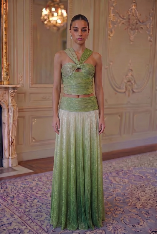 Aurora Halter Metallic Set - Sage Ombre Lus Deluné