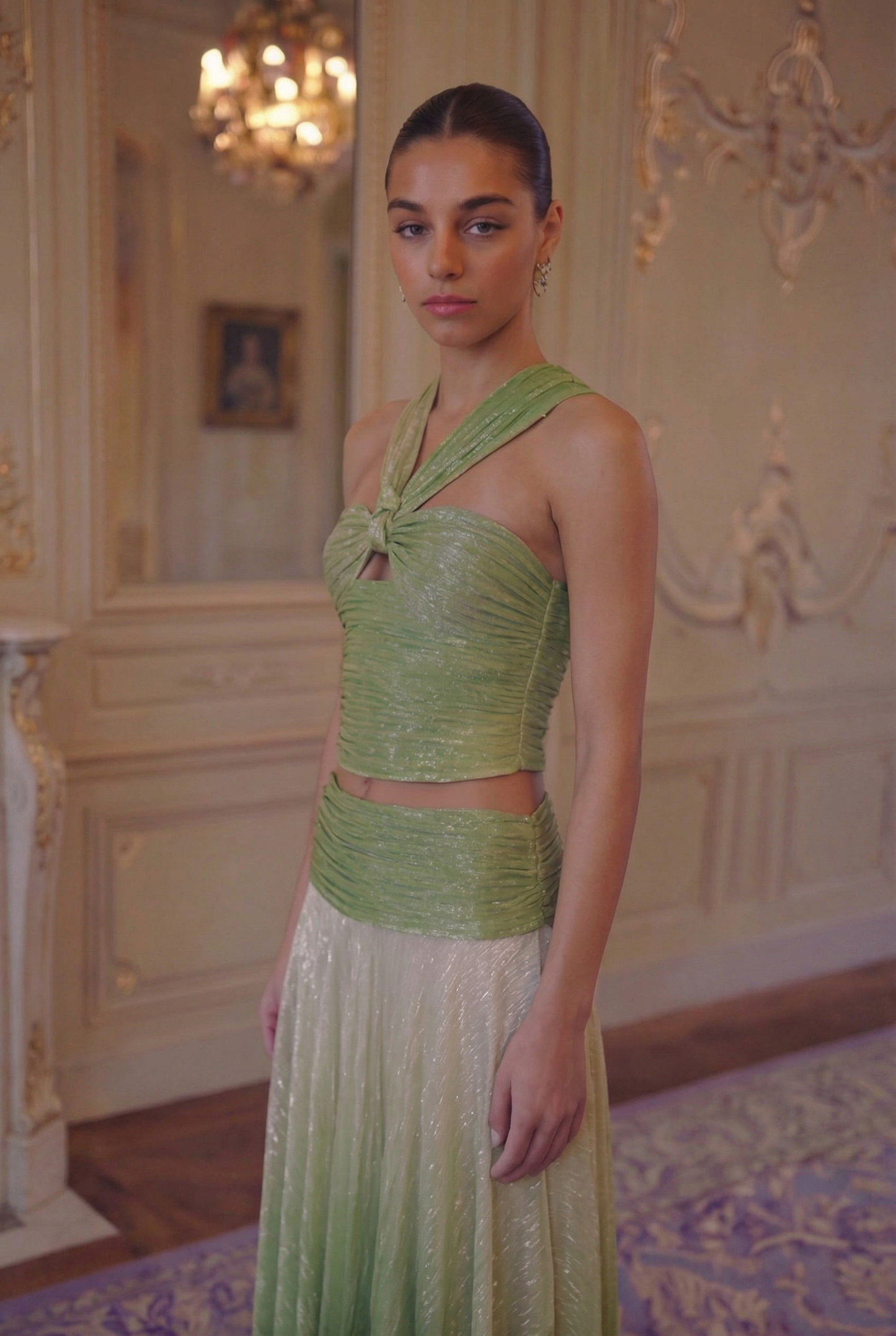 Aurora Halter Metallic Set - Sage Ombre Lus Deluné