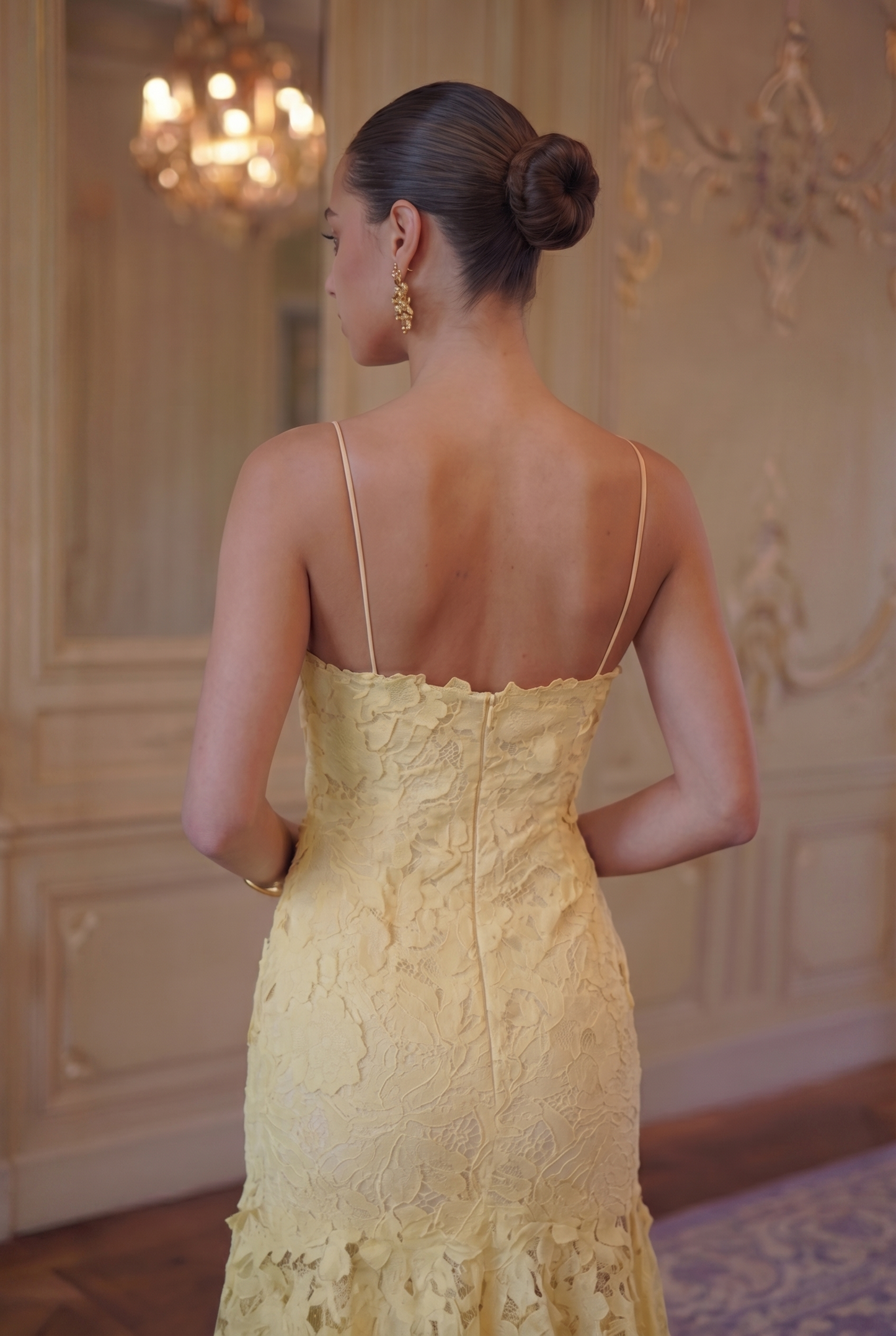 Lotus Lace Mermaid Gown - Lemon Yellow Lus Deluné