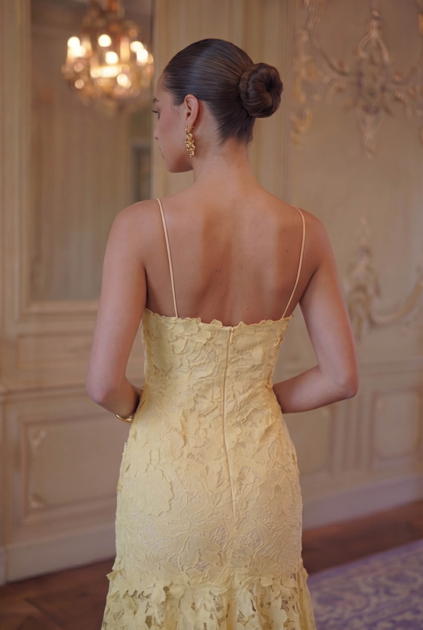 Lotus Lace Mermaid Gown - Lemon Yellow Lus Deluné