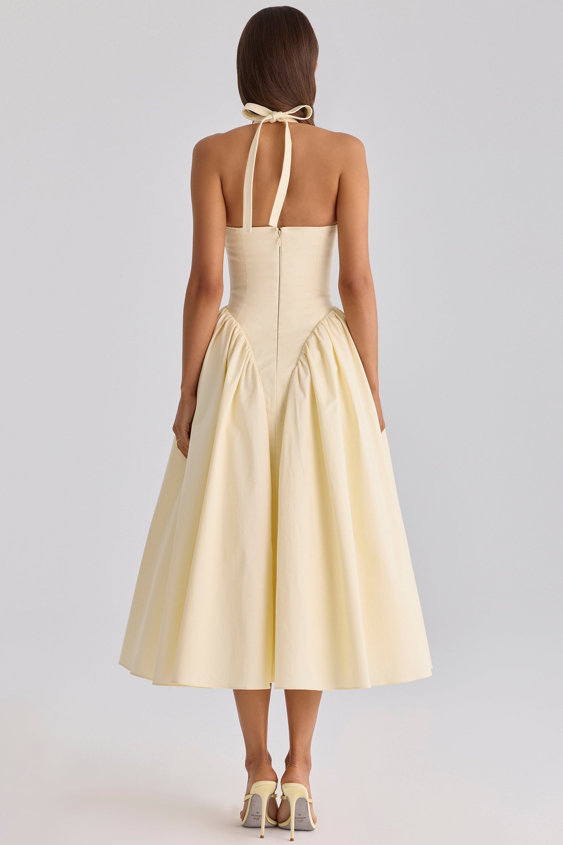Magnolia Halter Dress — Butter Yellow Lus Deluné